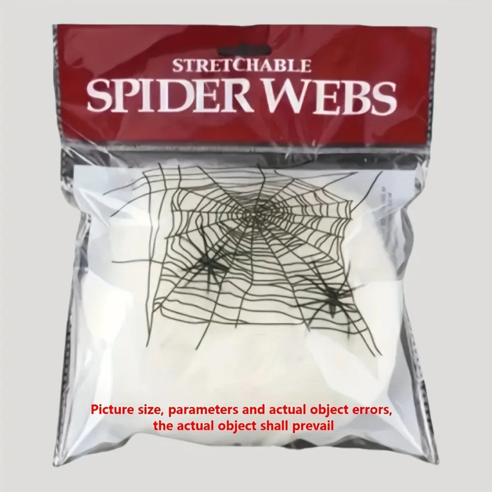 Stretchable Spider Webs With 2 Spiders Each,Party Supplies Halloween Cobweb Decorations for Haunted Houses, Room and Home Decor