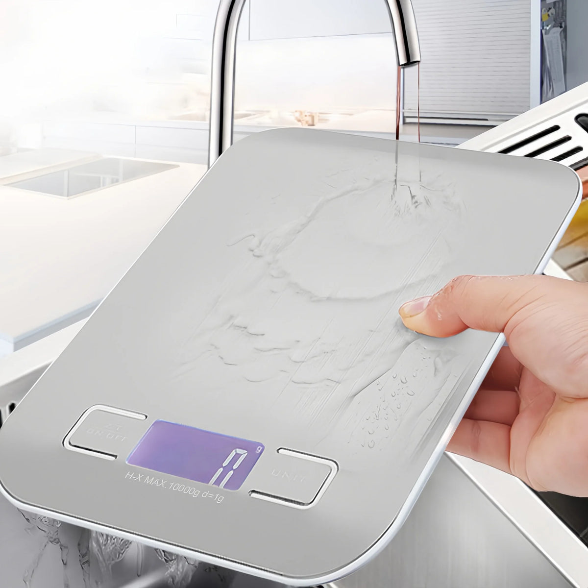 Digital Kitchen Scale 10/5kg-1g LED Display Stainless Steel Panel Elec ...